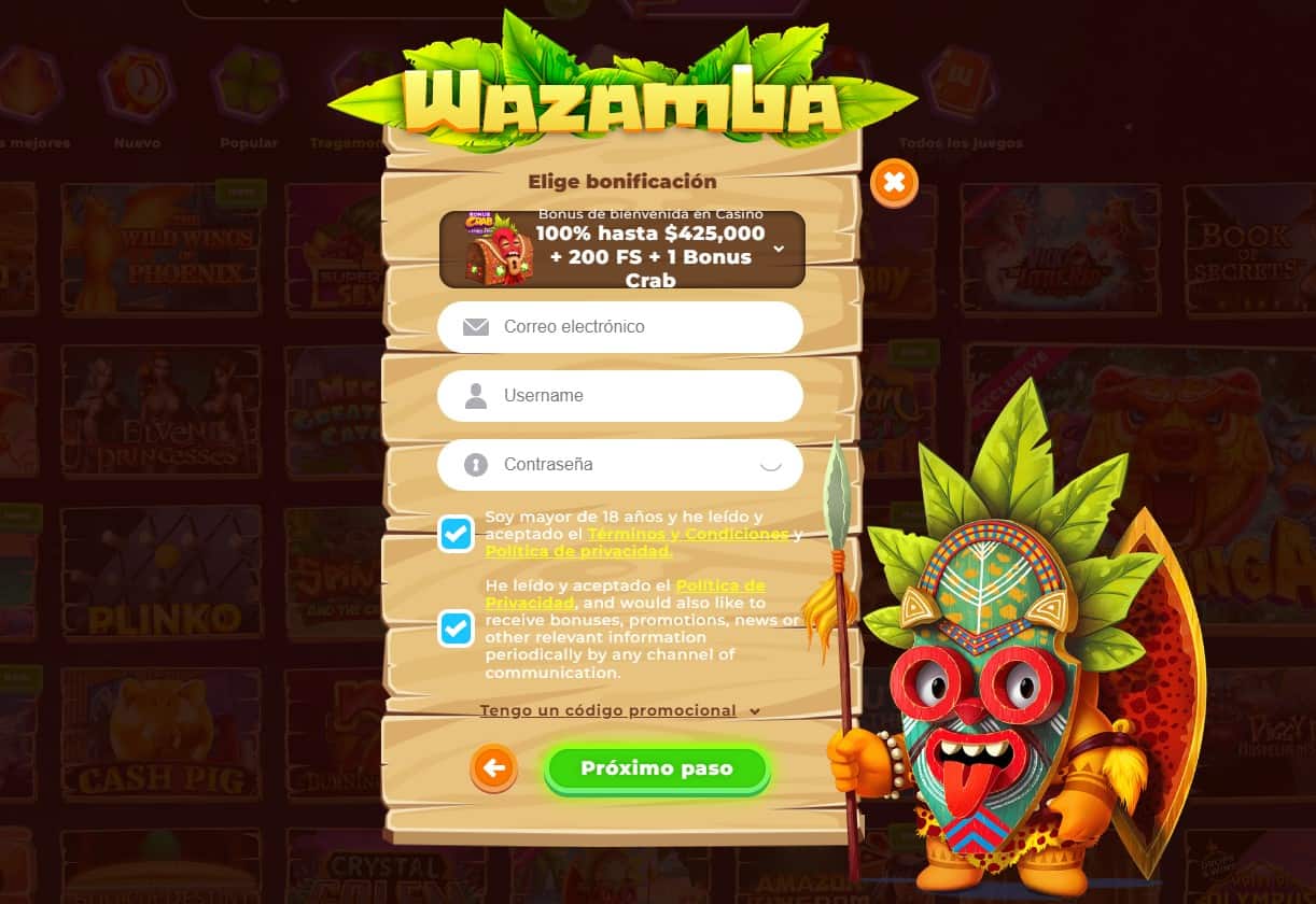 wazamba casino registro